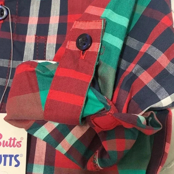 Baby Boys Rugged Butts Long Sleeve Plaid Button Down Shirt Size 18-24 MTHS NWT - Picture 4 of 6